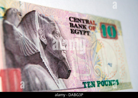 L'Égypte note 10 Livres Monnaie Livre égyptienne Banque D'Images