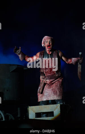 Rome, Italie. 09 juillet, 2013. Groupe de rock métal Rammstein, Rome (Italie), concert 09-07-2013 Crédit : Roberto Nistri/Alamy Live News Banque D'Images