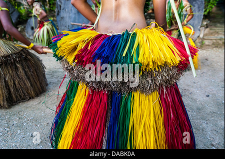 Stick dance de la population tribale de l'île de Yap (États fédérés de Micronésie, Îles Carolines, Pacific Banque D'Images