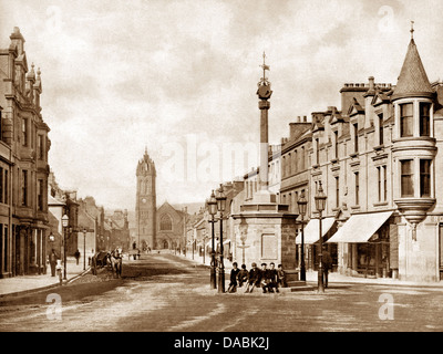 Peebles High Street au début des années 1900 Banque D'Images