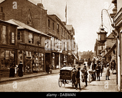 Rue Haute d'Epsom début des années 1900 Banque D'Images