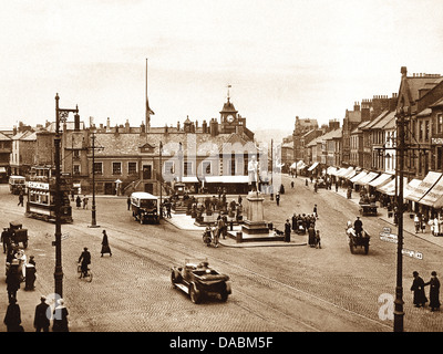 Carlisle Market Place probablement 1920 Banque D'Images