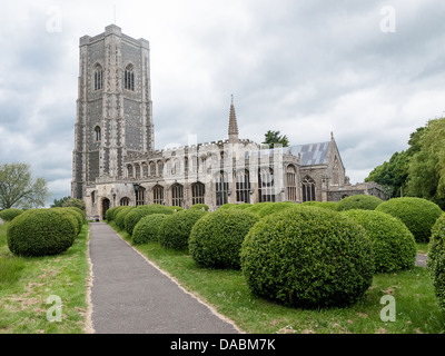 La période du 15e siècle, l'église Saint Pierre et Saint Paul, dans village médiéval de long Melford, Suffolk, UK Banque D'Images