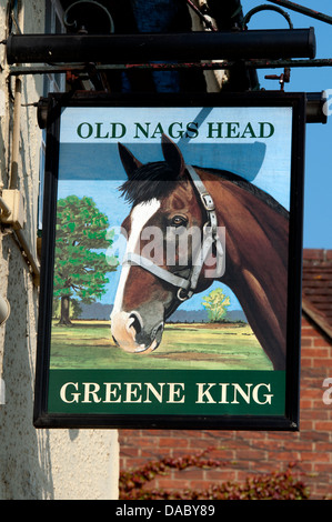 Old Nags Head Pub signe, Thame, Oxfordshire, UK Banque D'Images