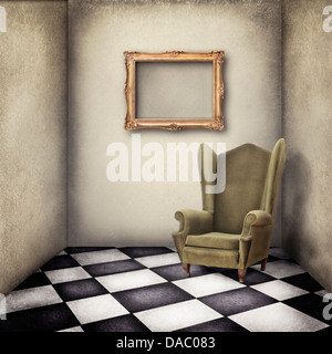 En fauteuil à l'ancienne chambre vintage Banque D'Images