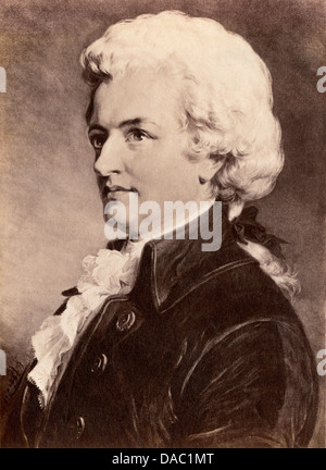 Portrait de Wolfgang Amadeus Mozart. Photographie d'une peinture Banque D'Images