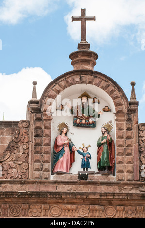 Façade de l'église de la Sagrada Familia, église de la Sainte Famille, Cusco Cuzco, Pérou. Banque D'Images