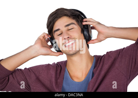 Jeune homme profiter de la musique Banque D'Images