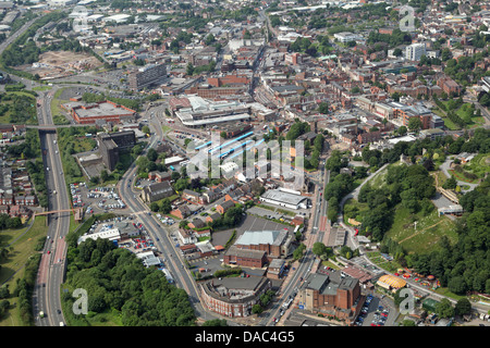 Vue aérienne de Dudley town centre Banque D'Images