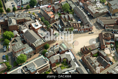 Vue aérienne de Dudley town centre Banque D'Images