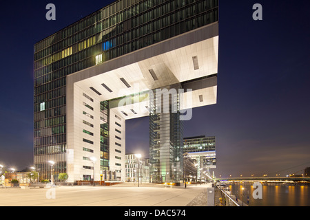 Maisons de la grue Rheinauhafen à Cologne, Allemagne. Banque D'Images