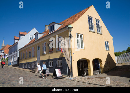 Ebeltoft DANEMARK EU visualiser jusqu'Juulsbakke pavées Danemark marché les mieux gardés de la ville avec l'architecture 12thc Banque D'Images