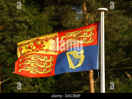 Le royal standard drapeaux ondoyants et dans le vent Banque D'Images