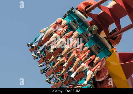 Silver Bullet roller coaster ride Knott's Berry Farm, Buena Park, Californie. Banque D'Images