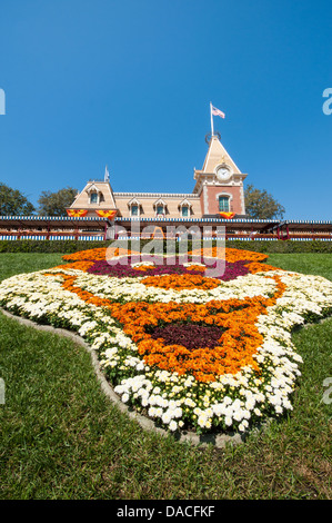 Disney World Railroad Station Magic Kingdom Disneyland, Anaheim, Californie. Banque D'Images