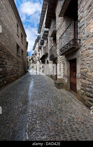 La vieille ville. Aínsa. Huesca. Espagne Banque D'Images