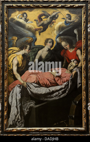 Francisco de Zurbarán y Salazar (1598-1664). Peintre espagnol. La mise au tombeau de Sainte Catherine d'Alexandrie sur le mont Sinaï. Banque D'Images