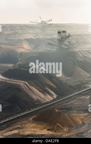 Allemagne, vue de l'exploitation minière de charbon brun à Garzweiler Banque D'Images