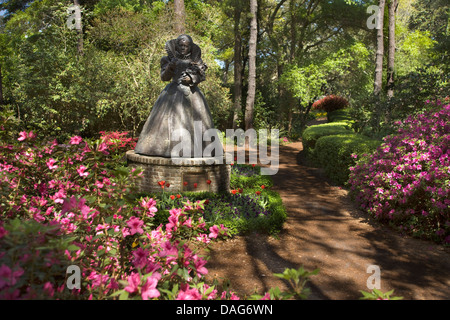 La REINE ELIZABETH 1 STATUE ELIZABETHAN GARDENS L'ÎLE DE ROANOKE OUTER BANKS DE LA CAROLINE DU NORD USA Banque D'Images