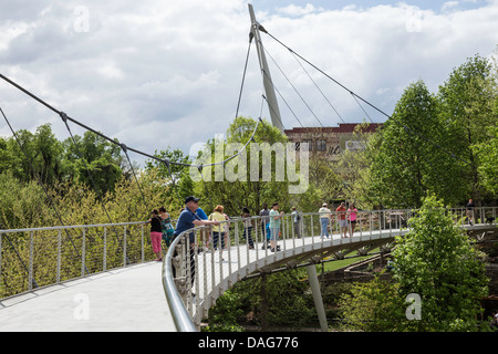 Falls Park on the Reedy, Greenville, SC, USA Banque D'Images