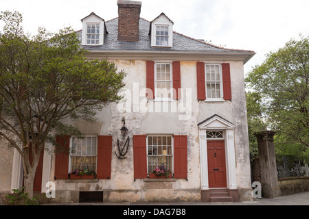 Façade de maison pittoresque, le quartier historique de Charleston, SC, États-Unis d'Amérique , Banque D'Images