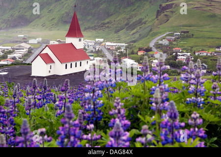 - Eglise de Vik Vik i Myrdal, Sud de l'Islande Banque D'Images