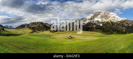 Vue de l'Plaetzwiese sur Hohe Gaisl-groupe avec Hohe Gaisl, Italie, Dolomites Tyrol du Sud, Banque D'Images