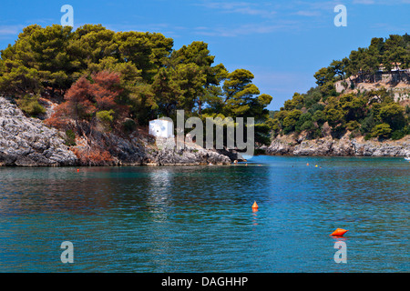 Église Panagia isle à Parga près de Saint-Paul en Grèce. Mer Ionienne Banque D'Images