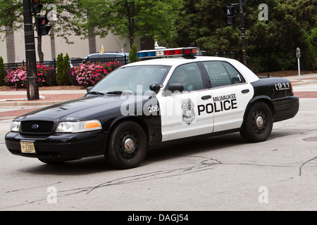 Une voiture de police de Milwaukee est vu à Milwaukee Banque D'Images