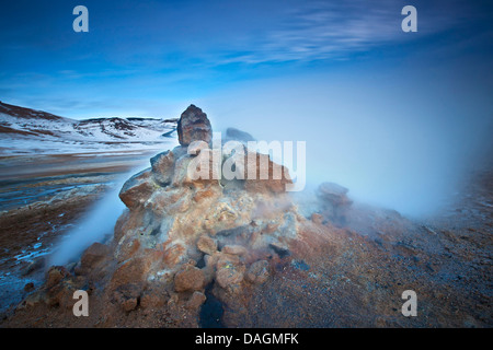 Le champ géothermique de solfatara de Namaskard, Islande, Namaskard Banque D'Images