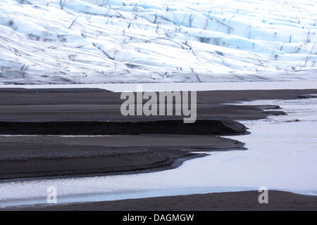 Lac glaciaire et Breidamerkurjoekull Joekulsarlon, glacier de l'Islande, le parc national de Skaftafell Banque D'Images