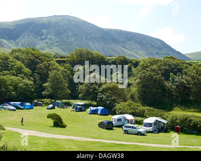 Aberafon site camp près de Caernarfon sur l'seasite dans le Nord du Pays de Galles UK Banque D'Images