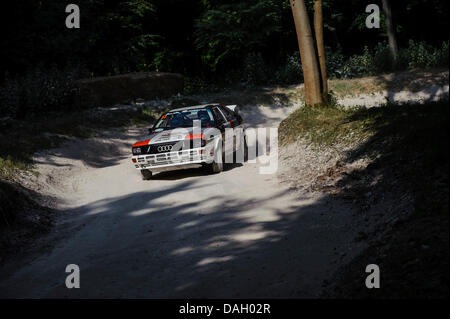 Chichester, UK. 12 juillet, 2013. Pat Horan et une Audi Sport Quattro 1984 GP4 en action sur le rallye stade durant le jour 1 de la 2013 Goodwood Festival of Speed dans le parc de Goodwood House. Credit : Action Plus Sport/Alamy Live News Banque D'Images