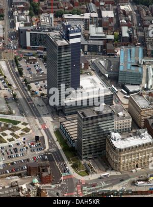 Vue aérienne du centre-ville de Manchester Banque D'Images