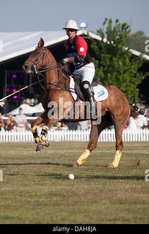 Hylands Park, Essex, Royaume-Uni. Le 13 juillet, 2013. Un joueur représentant le Duc à la Duc d'Essex Polo Grand Prix à Hylands Park, Essex, le samedi 13 juillet 2013. Credit : Charlotte Moss/Alamy Live News Banque D'Images