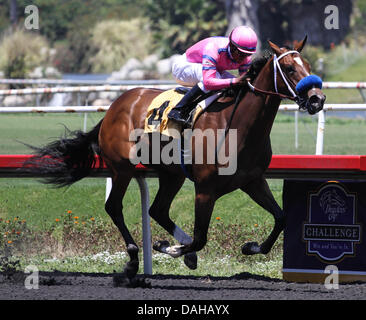 Inglewood, CA, USA. Le 13 juillet, 2013. Elle est un tigre avec Frank Alvarado à bord remporte la 69e marche de l'Landaluce sur Betfair Parc Hollywood à Inglewood, Californie le juillet 13,2013. Credit : Zoe Metz/Eclipse/Eclipse/ZUMAPRESS.com/Alamy Sportswire Live News Banque D'Images