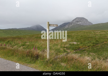 Marche d'Evan et signe de Paps Jura Ecosse Juillet 2013 Banque D'Images