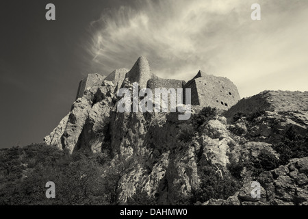 Château de Quéribus, sud de la France Banque D'Images