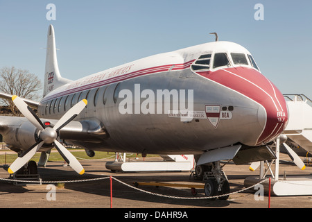 Vickers 701 Viscount, anciennement de British European Airways, conservé à Duxford Banque D'Images