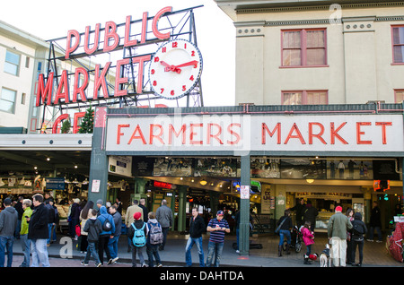 Pikes Place Farmer's Market, Seattle, Washington, USA. Banque D'Images