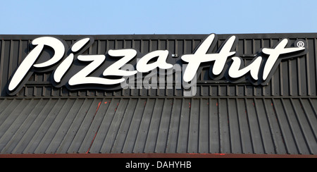 Pizza Hut, enseigne, logo, England UK Banque D'Images