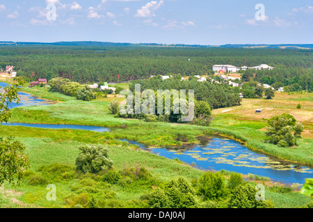 Ros de la rivière paysage estival, Centre de l'Ukraine Banque D'Images