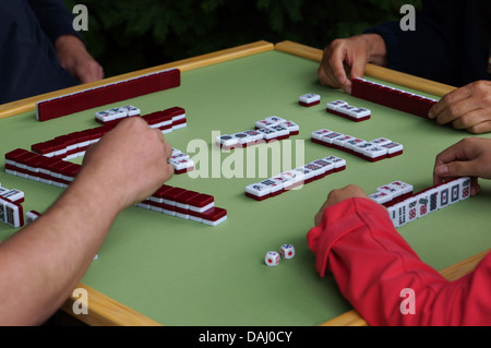 Mahjong jeu de table Banque D'Images