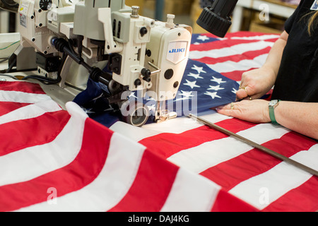 L'usine Flagmakers Annin dans Coshocton, Ohio. Banque D'Images