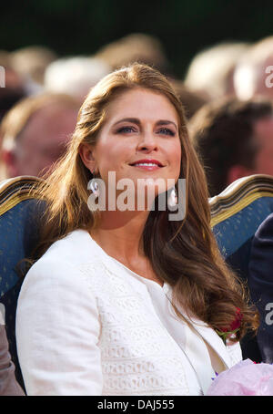 Borgholm, Suède. 14 juillet, 2013. La Princesse Madeleine de Suède au cours des célébrations de la princesse Victoria's 36e anniversaire à Borgholm, Suède, 14 juillet 2013. Photo : Albert Nieboer //dpa/Alamy Live News Banque D'Images