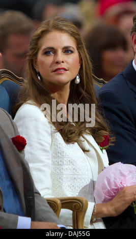 Borgholm, Suède. 14 juillet, 2013. La Princesse Madeleine de Suède au cours des célébrations de la princesse Victoria's 36e anniversaire à Borgholm, Suède, 14 juillet 2013. Photo : Albert Nieboer //dpa/Alamy Live News Banque D'Images