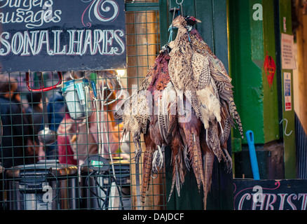 Faisans en exposition à Borough Market, London Banque D'Images