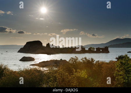 Forteresse byzantine sur une île du lac Bafa Banque D'Images