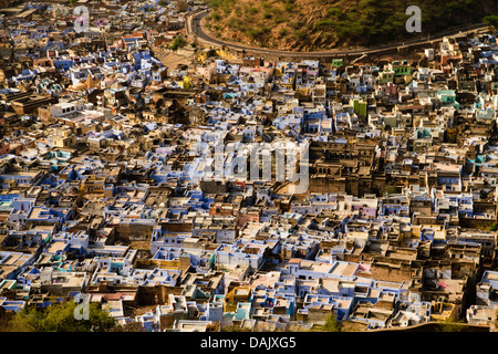 Avis de Bundi de Taragarh Fort, Bundi, Rajasthan, Inde Banque D'Images