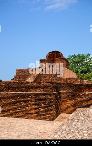 Ruines d'un temple à un site archéologique, Jain temple, Shravasti, Uttar Pradesh, Inde Banque D'Images